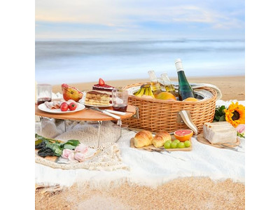 Panier de Pique-nique Tressé Français Déjeuner en Osier Résine Plastique Mini Paniers pour Enfants