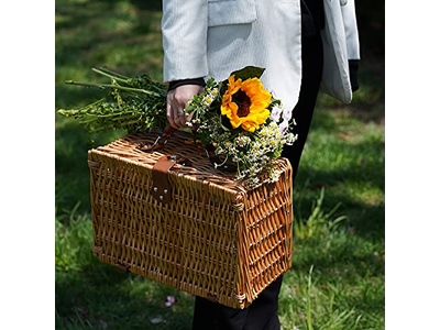 Paniers de pique-nique en gros OEM, panier en osier rond antique en bois pour enfants