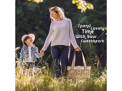 Ensemble de panier de pique-nique écologique pour grande famille de 6 personnes, jouet pour filles