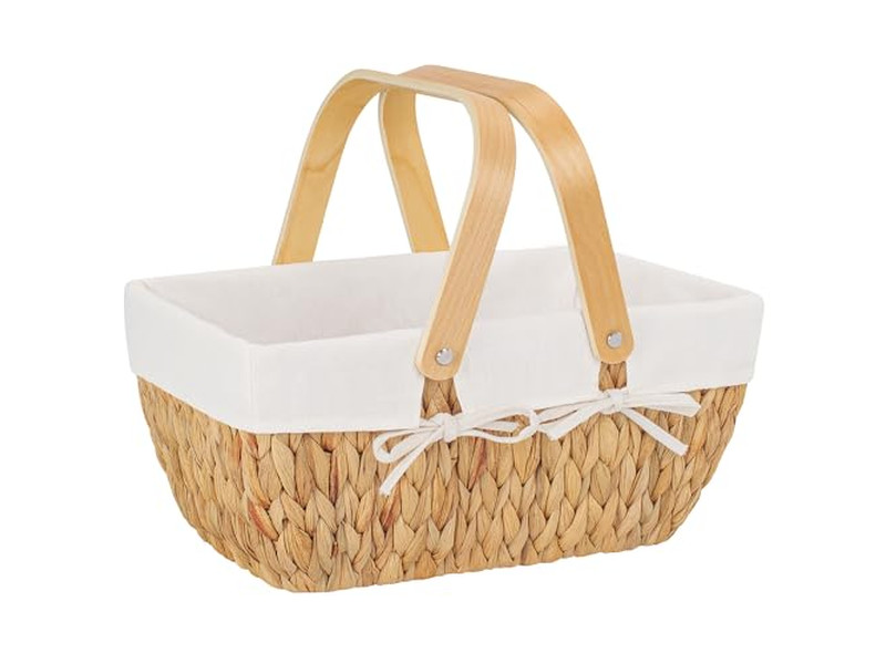 Panier de pique-nique avec nourriture en bois, paniers pliants, sac à dos pour 4 personnes avec roues
