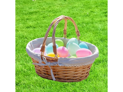 Panier de pique-nique jaune en osier grand extérieur rose avec couvercle isolé grand