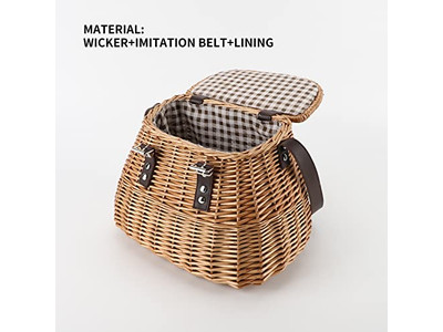 Panier de pique-nique en osier The Range blanc réglable vide avec couvercle cadeau décoratif