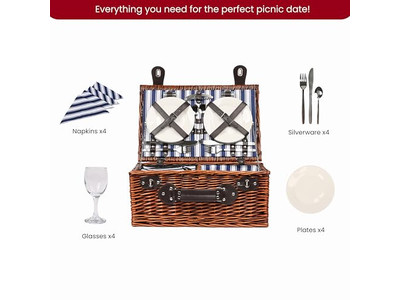 Panier de pique-nique en coton pour enfants, plastique portable isolé, couvercle en bois champignon