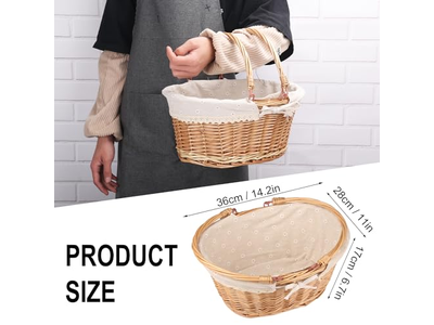 Panier de pique-nique avec poignée, ensembles tout blancs, jouet, paniers uniques avec couvercle