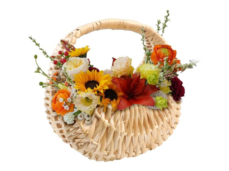 Panier de Cadeau en Paille Fournisseurs de Pique-nique Vert Tressé à la Main Fournitures pour Bébé et Famille